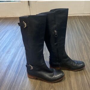 UGG Black Leather Tall Boots Women’s Size 6